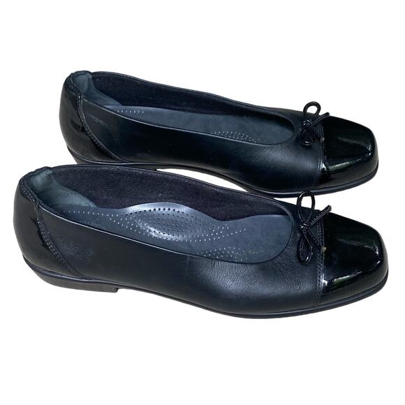 SAS Tripad Coco Ballet Flat Size 8 Black Leather Bow Academia Twee Y2K Comfort - Picture 6 of 16